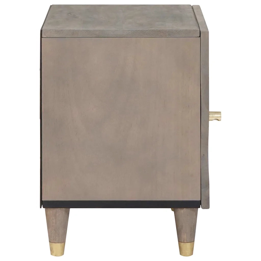 Set di 2 Comodini | Armadio da Notte | Mobiletto da notte con porta Grigio 40 x 33 x 46 cm
