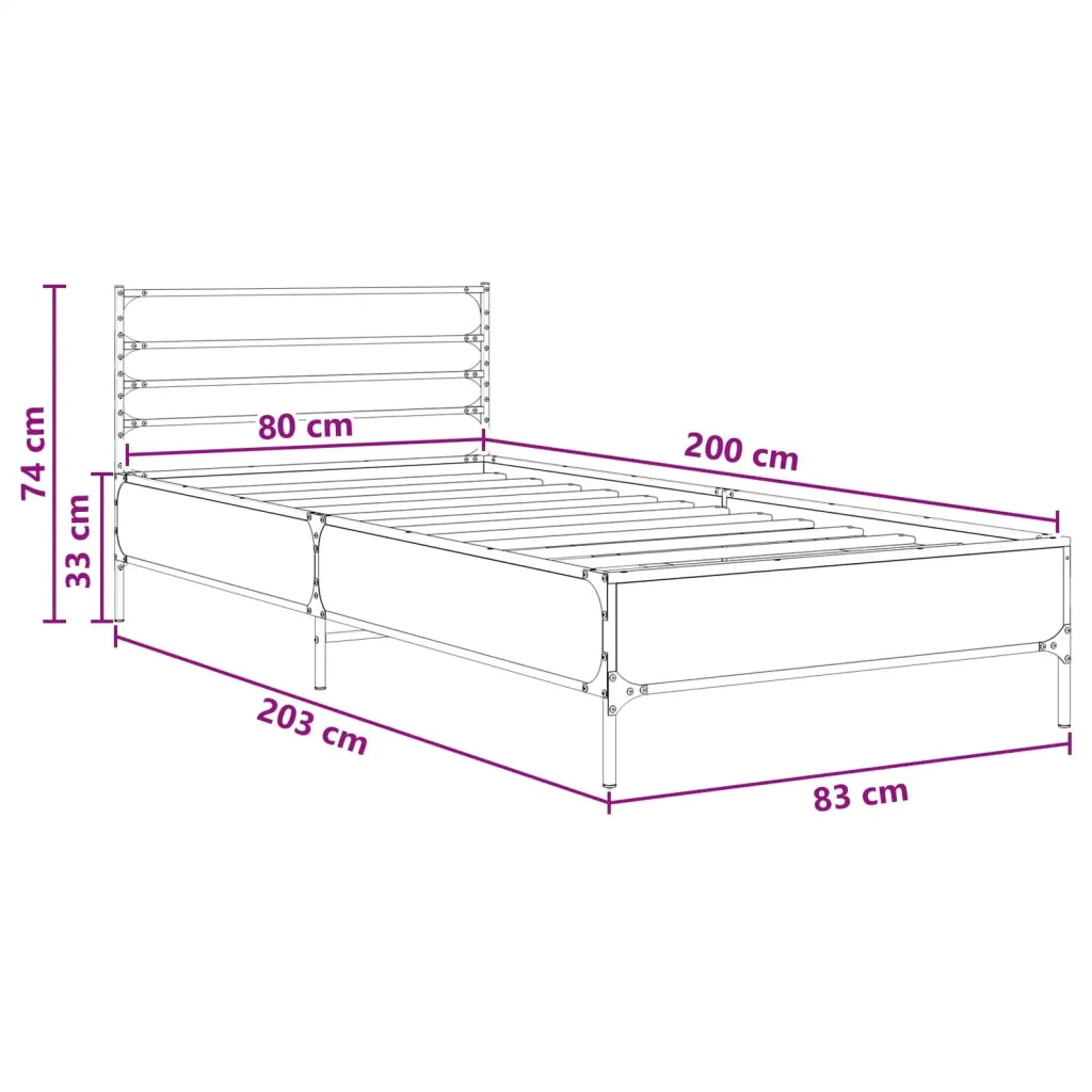 Struttura del letto-Giroletto Legno antico 80 x 200 cm 680378