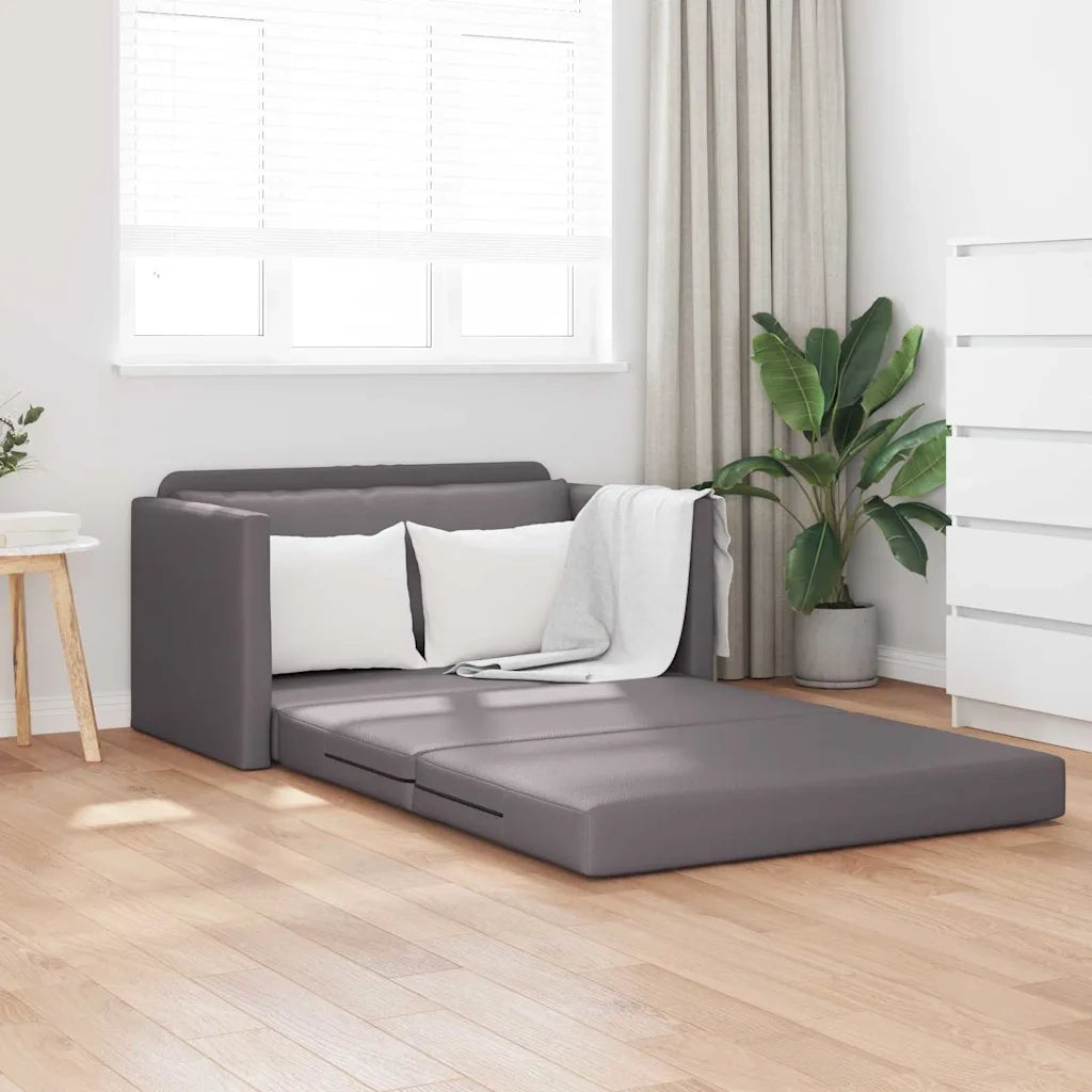 Divano letto-Sofa Letto-Daybed Grigio 124 x 71 x 78 cm Pelle Artificiale