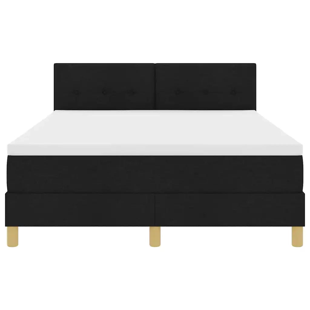 Letto a molle con cuscino Nero 140 x 190 cm Tessuto 3338918