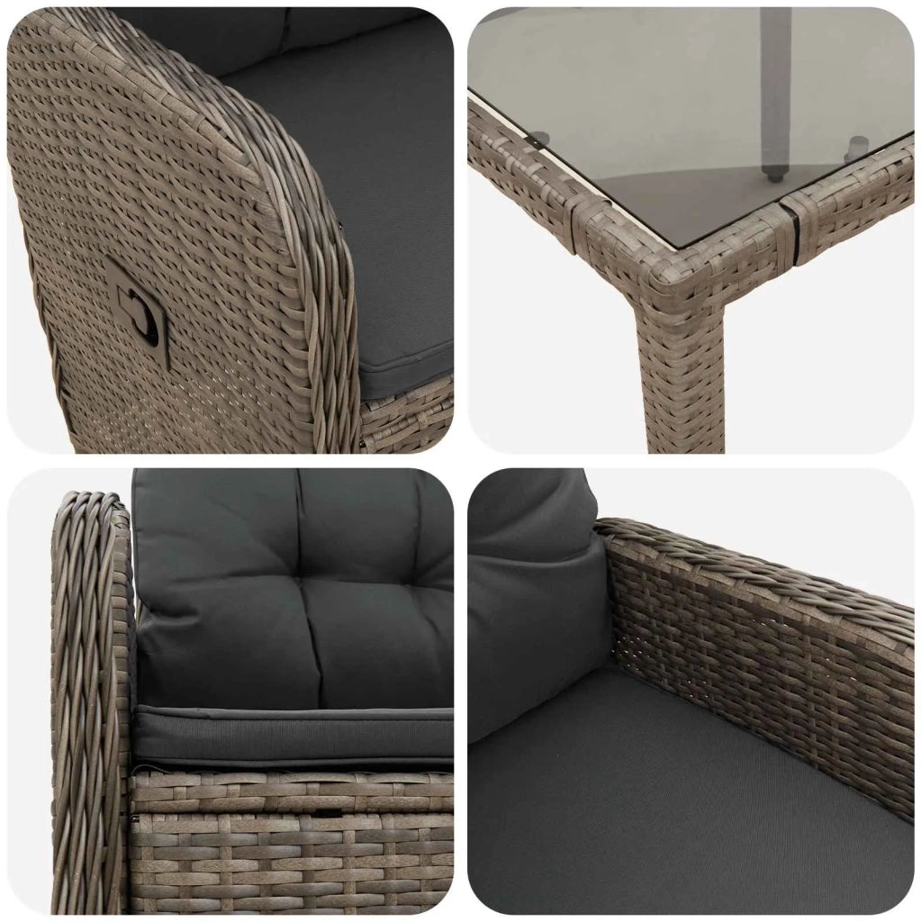 Set da pranzo per esterni 5 pz Grigio chiaro e grigio scuro 3422322