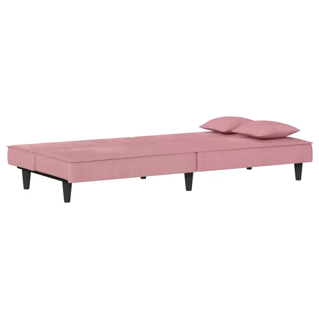 Divano letto-Sofa Letto-Daybed Rosa in Velluto