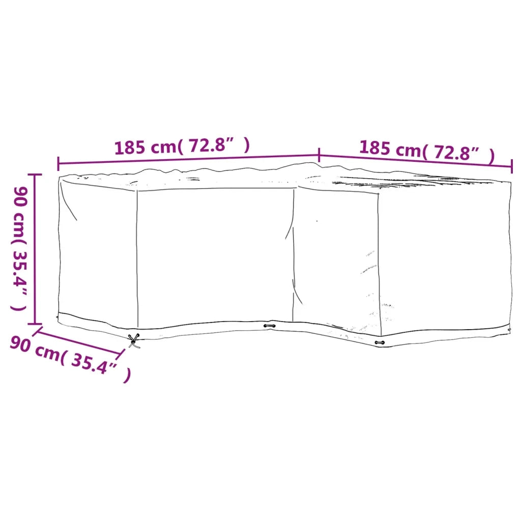 Copertura Mobili da Giardino | Telone per mobili da esterni a L 12 Occhielli 185x185x90 cm