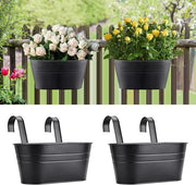 Bacini per piante in metallo appesi - 2 contenitori per piante da balcone e giardino