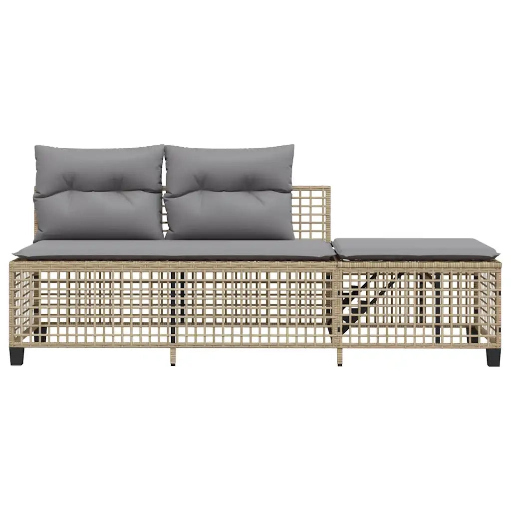 Set Divano ad Angolo 3 pz | Set Salotto da Giardino con Cuscini Beige Misto Polyrattan