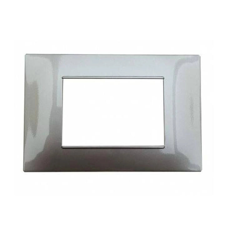 PLACCA 3F PLATINO MAPAM 6003-20 3P COMP V/PLANA Compatibile VIMAR PLANA