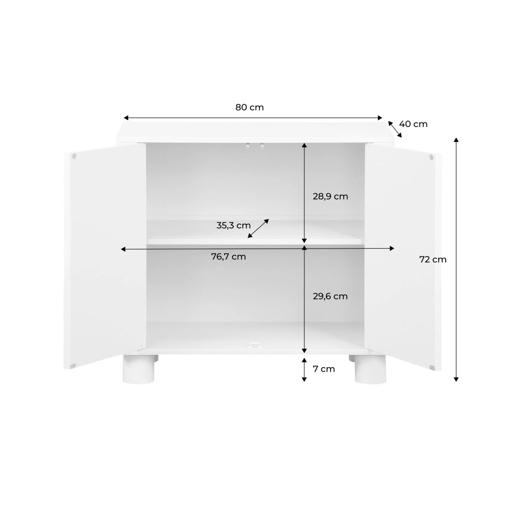 Credenza esotica effetto legno di mango 2 ante, 80cm, effetto legno