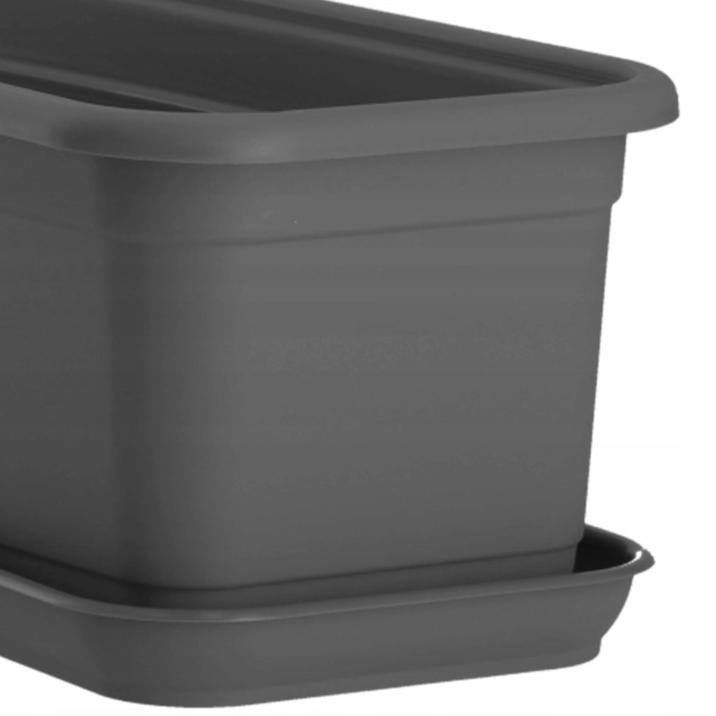 Vaso da fiori rettangolare KADAX per balcone, 80 cm, con supporto e manici.
