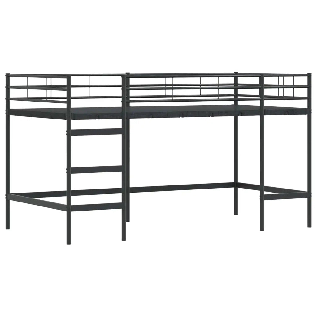 Struttura del Letto Loft per Bambini con Tendine Nero e Blu