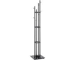 Capocassettiera in metallo antracite, nero, vetro sicuro 8 mm - Dimensioni: B 35 cm x H 183 cm x D 35 cm, Stile: Moderno
