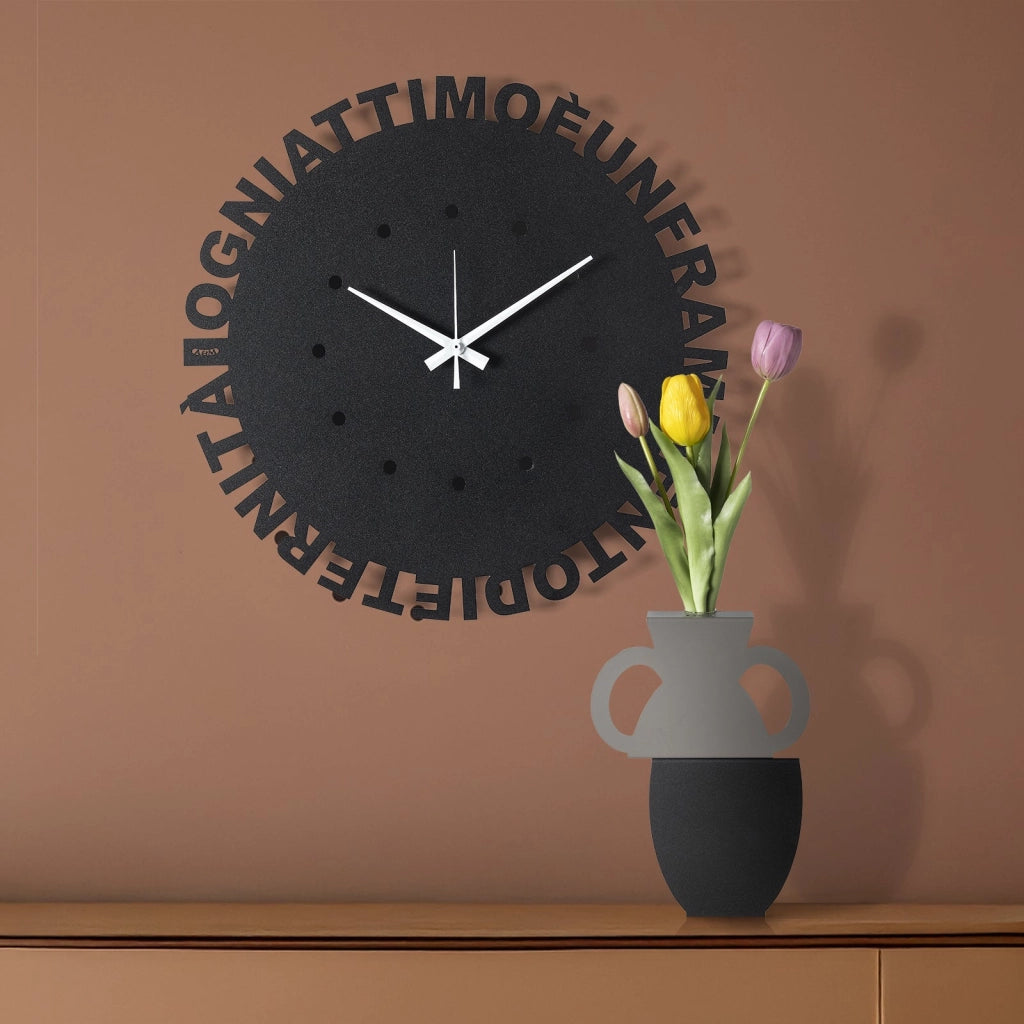 Orologio da parete minimal Wordshow Nero