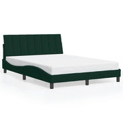Letto matrimoniale | Letto per adulti | Giroletto senza Materasso Hanko Verde Scuro 120x200 cm in Velluto