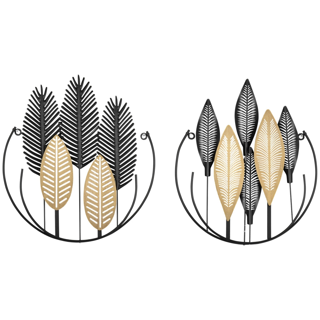 Quadro 3D 2 pezzi decorazione parete metallo ¨C Minimal ¨C Naturale + Nero
