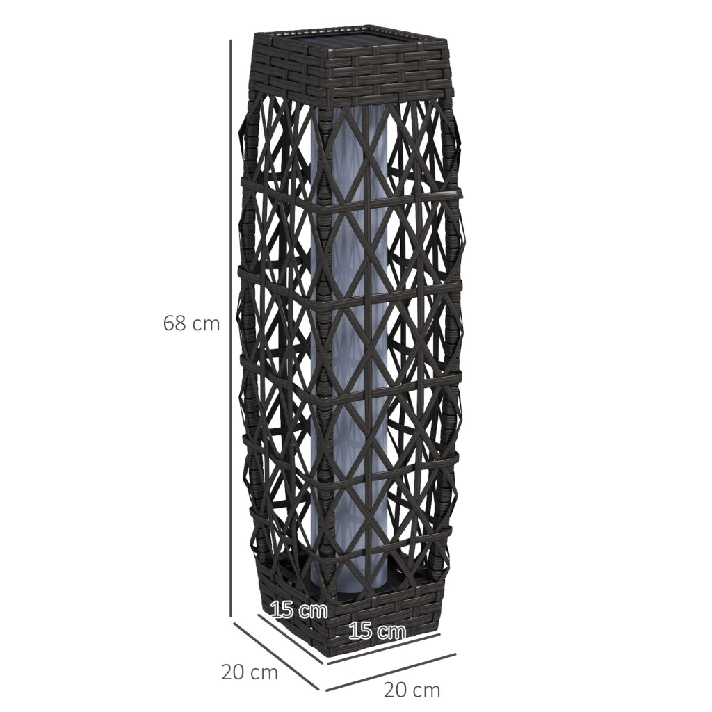 Lampada Solare Rattan Sintetico LED Automatica ¨C Xylo ¨C Grigio 20x20x68cm