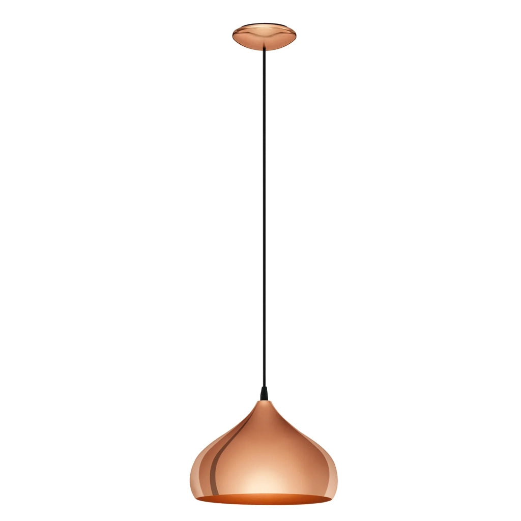 Lampadario A Sospensione Vintage Hapton Acciaio Rame 1 Luce E27