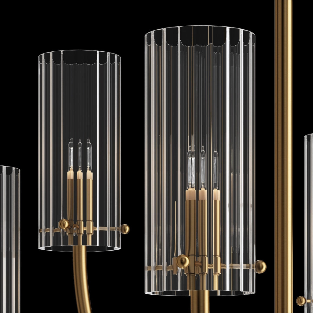 Maytoni lampadario contemporaneo Arco 6 luci G9 ottone metallo vetro