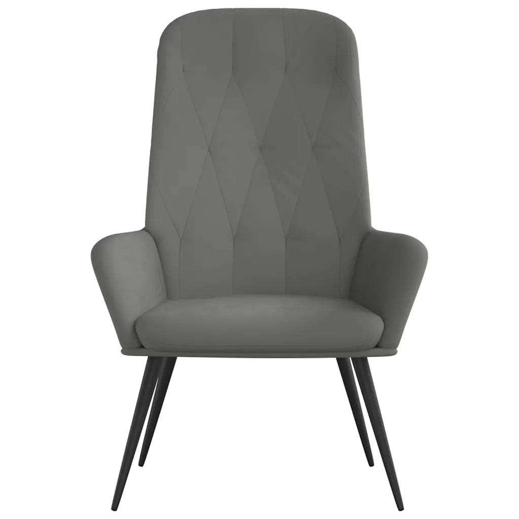 Sedia Relax Grigio Scuro in Velluto 341195
