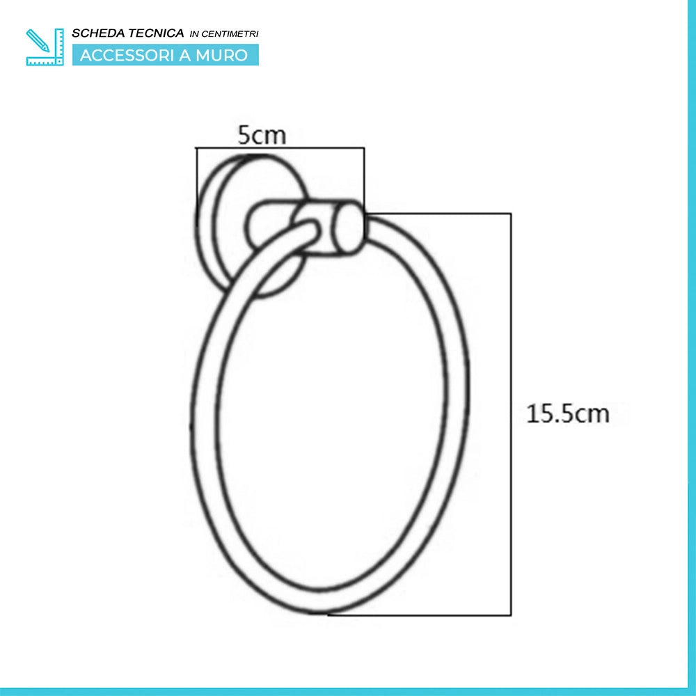 Set accessori a muro 6 pezzi in metallo cromato e ABS viti incluse  Sprint