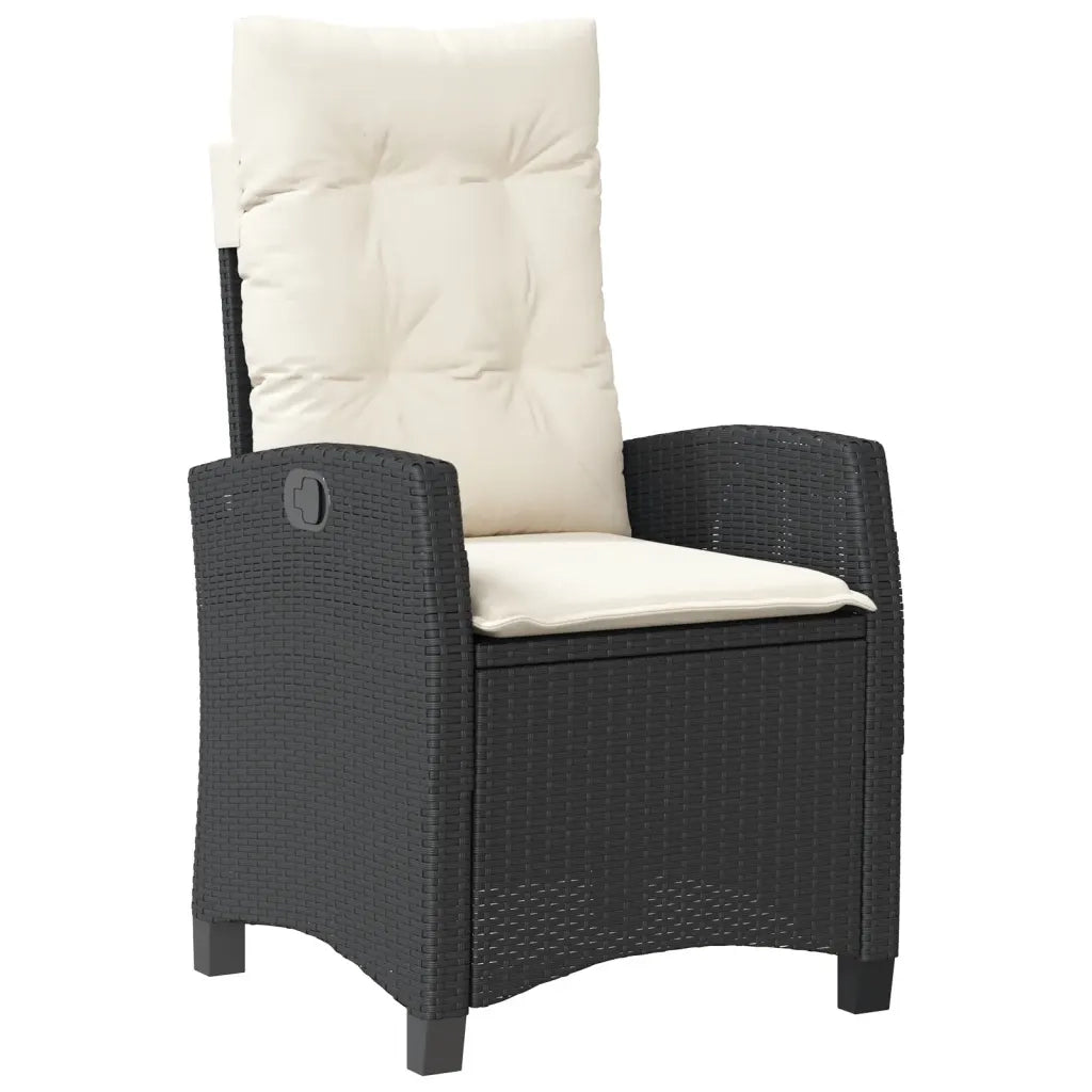 Set da Pranzo da Giardino 9 pz con Cuscini Nero in Polyrattan 3212661