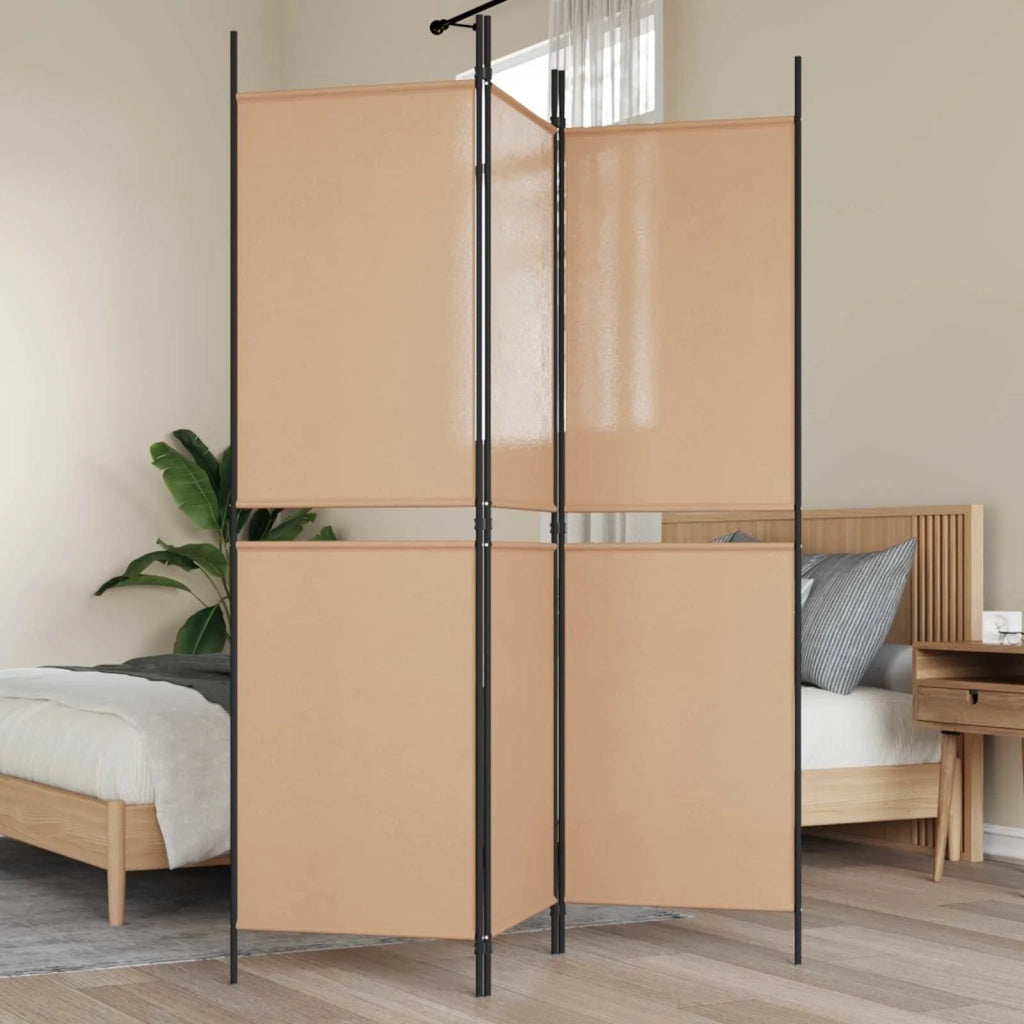 Paravento a 3 pannelli Beige 150 x 180 cm Tessuto 42039215