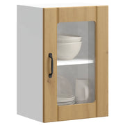 Pensile da Cucina con Porta in Vetro-Mobile Cucina da Parete Lucca Rovere Artigianale 875606