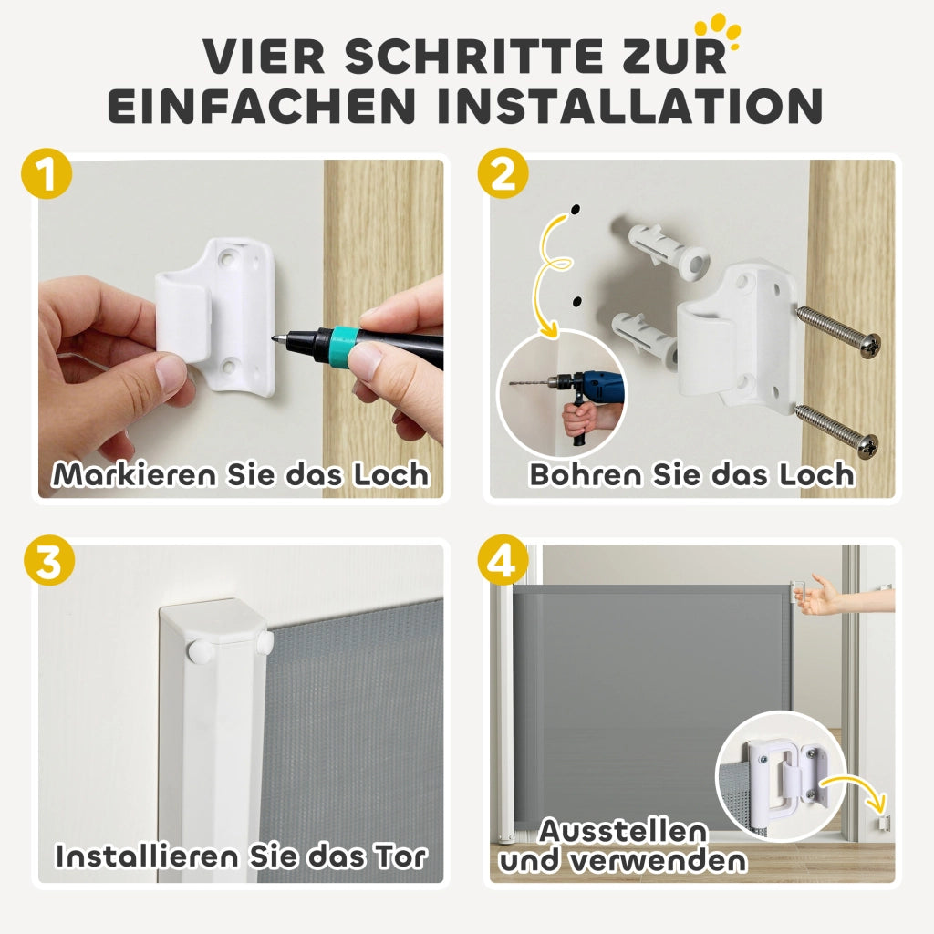 Cancello di sicurezza per scale ¨C zephmum ¨C grigio metallo plastica