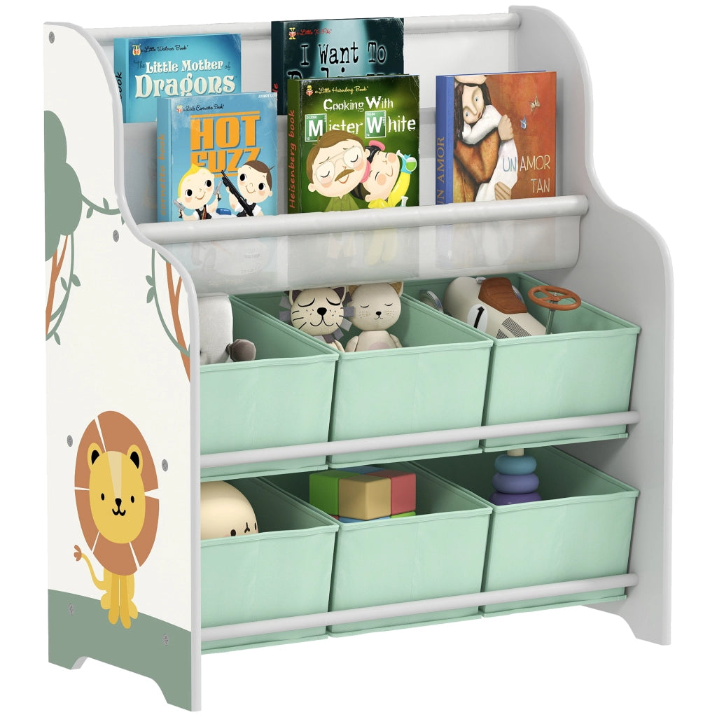 Mobile per bambini con 6 cassetti e scaffale ¨C Minimal ¨C 63x30x71cm, verde