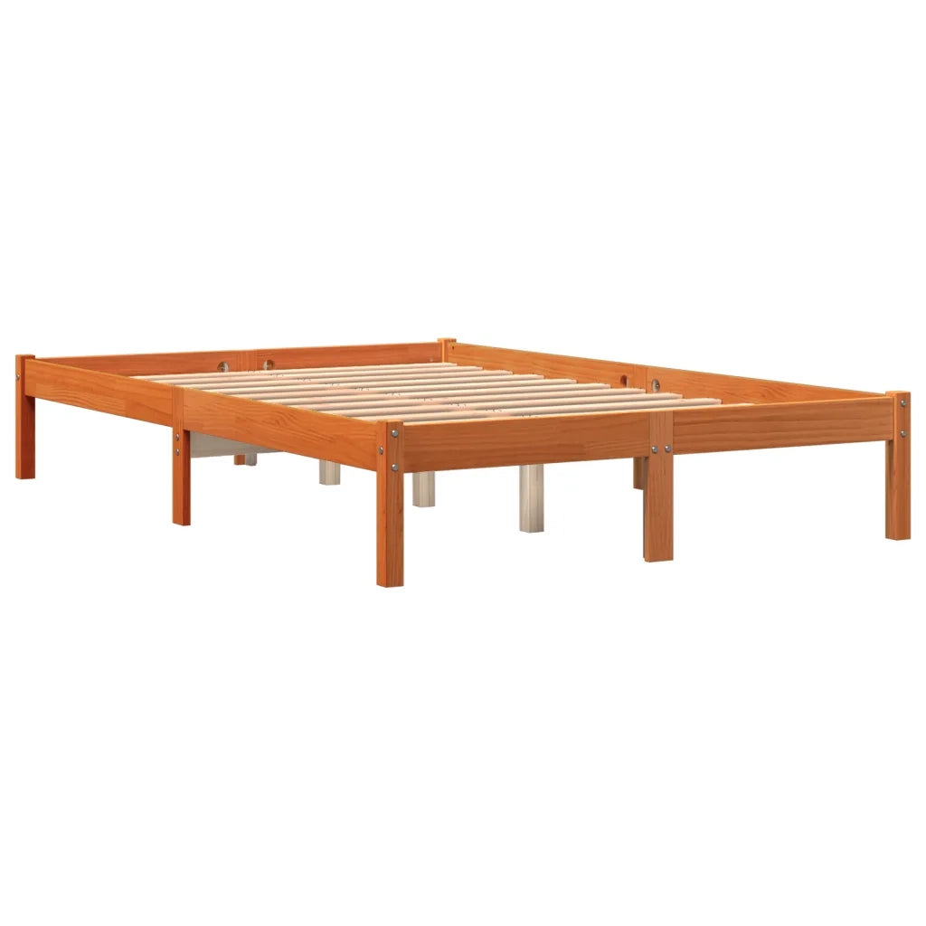 Letto matrimoniale | Letto per adulti | Giroletto senza Materasso Marrone Cera 120x200 cm Legno di Pino