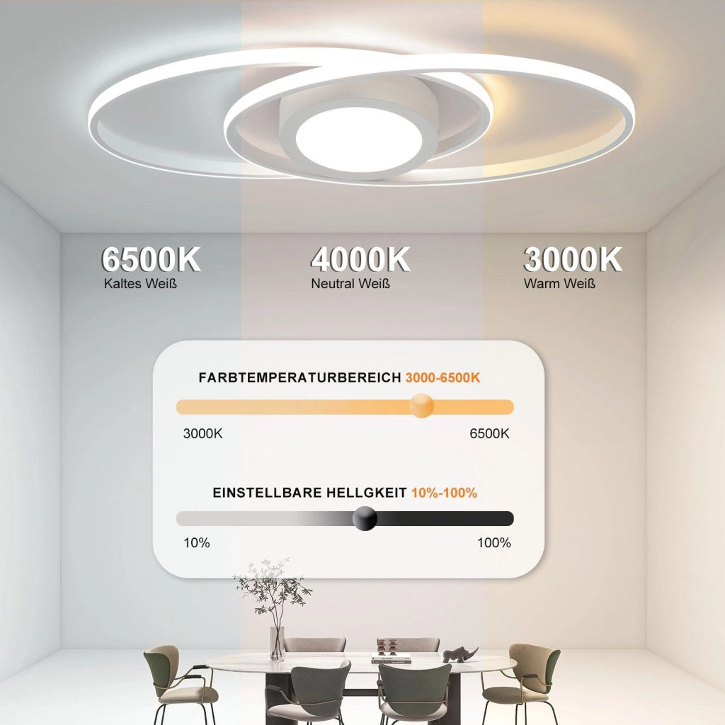 ZMH Lampada da soffitto plafoniera LED moderna dimmerabile 48W telecomando per corridoio