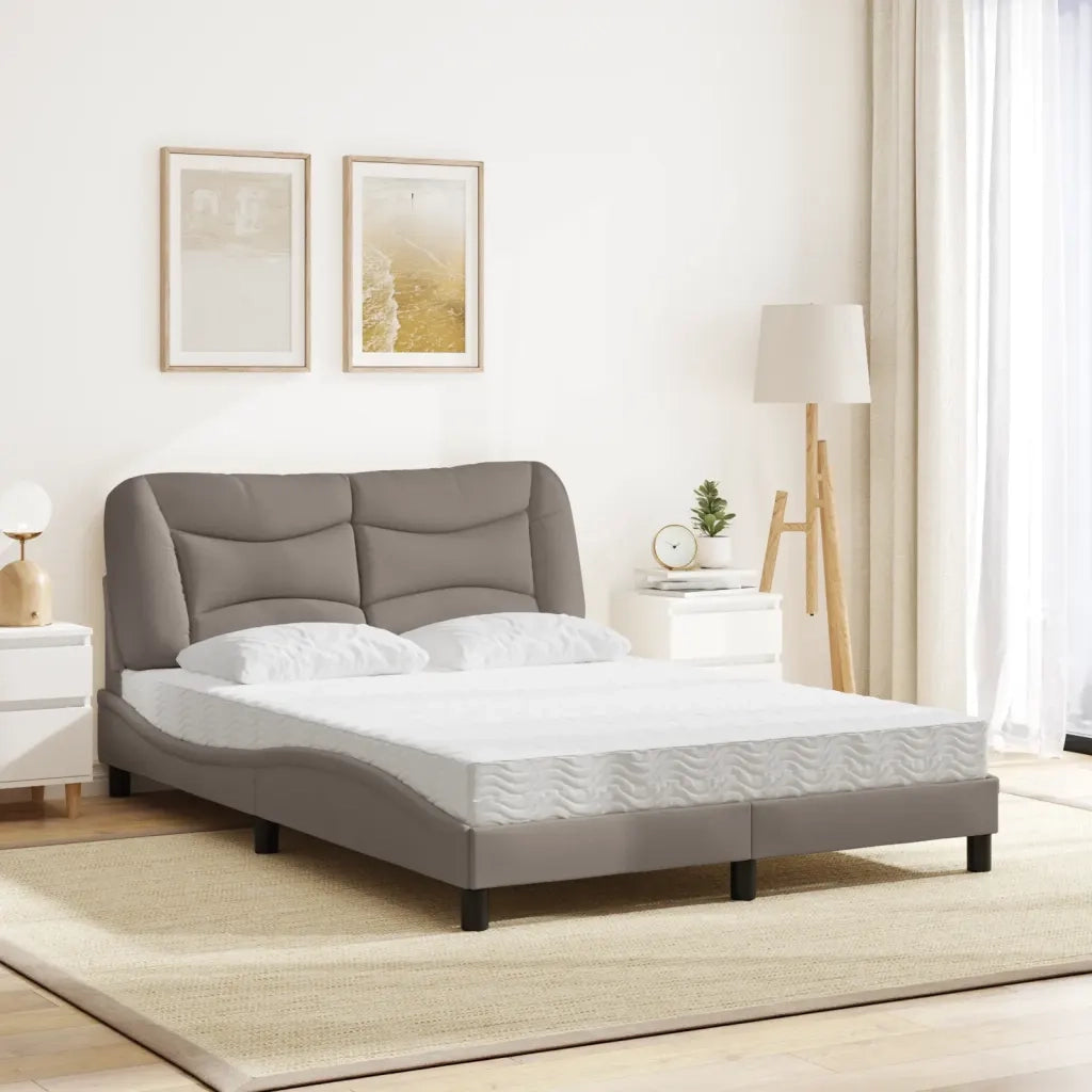 Letto con Materasso Hvar Tortora 120x200 cm in Tessuto