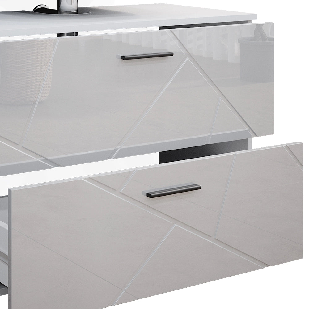 Vicco Set mobili bagno Bianco lucido 4 parti