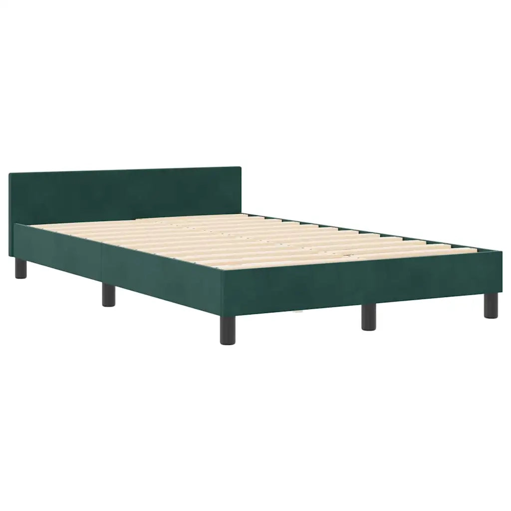 Letto a molle con testiera Verde Scuro 120 x 200 cm Velluto 3344870