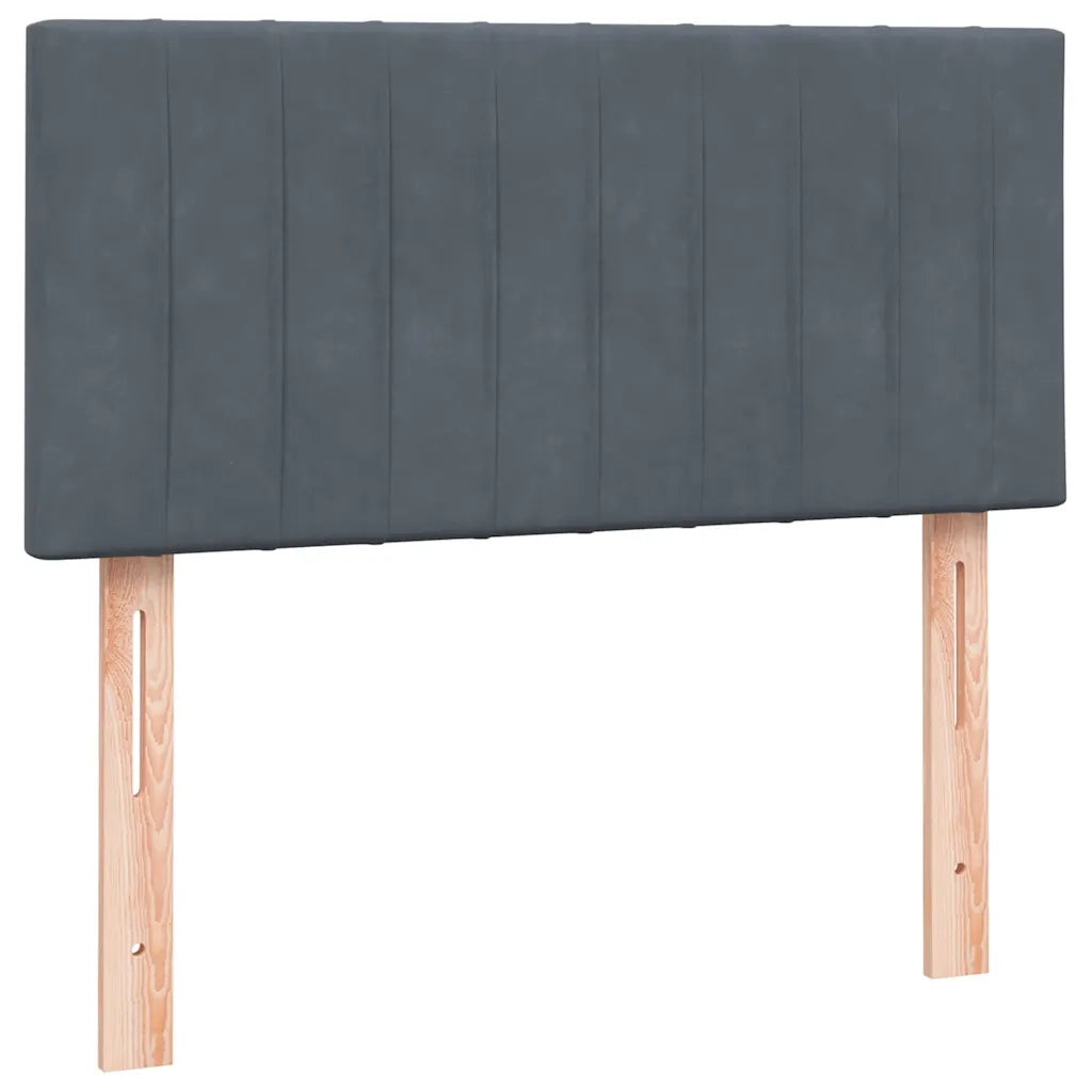 Letto a Molle con Materasso e LED Grigio Scuro 80x220 cm Velluto 3317098
