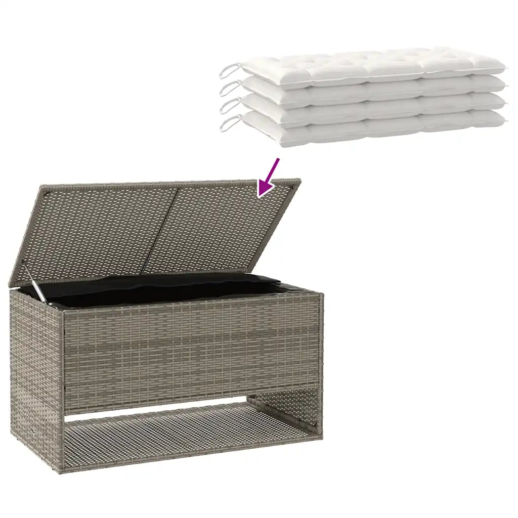 Scatola per Cuscini da Esterno Grigio 100x55x55,5 cm Polyrattan 4104143