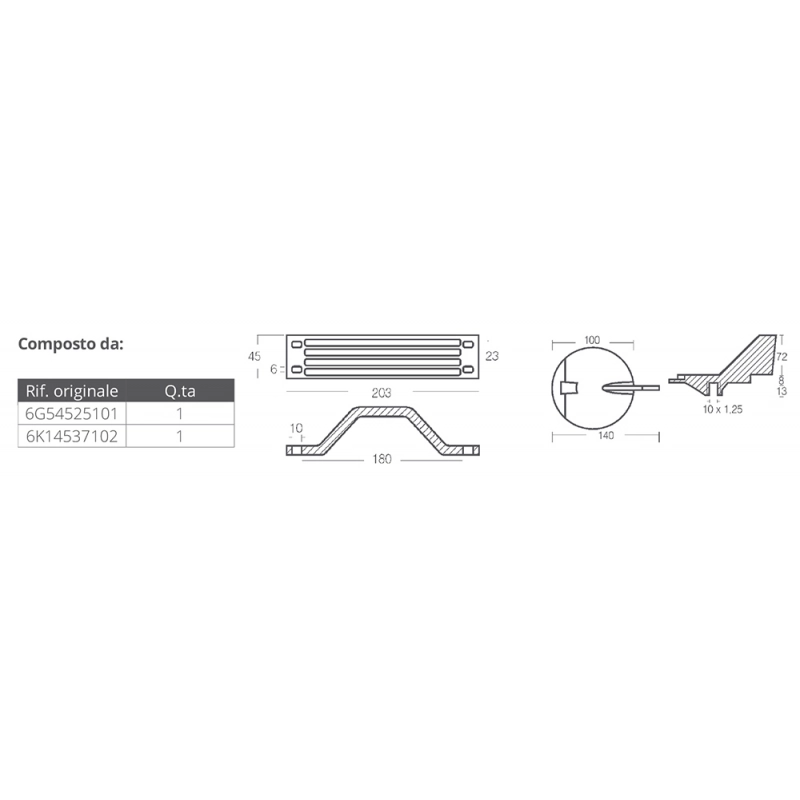KIT ALLUMINIO YAMAHA 150-200 HP ALUMINIUM ANODES KIT
