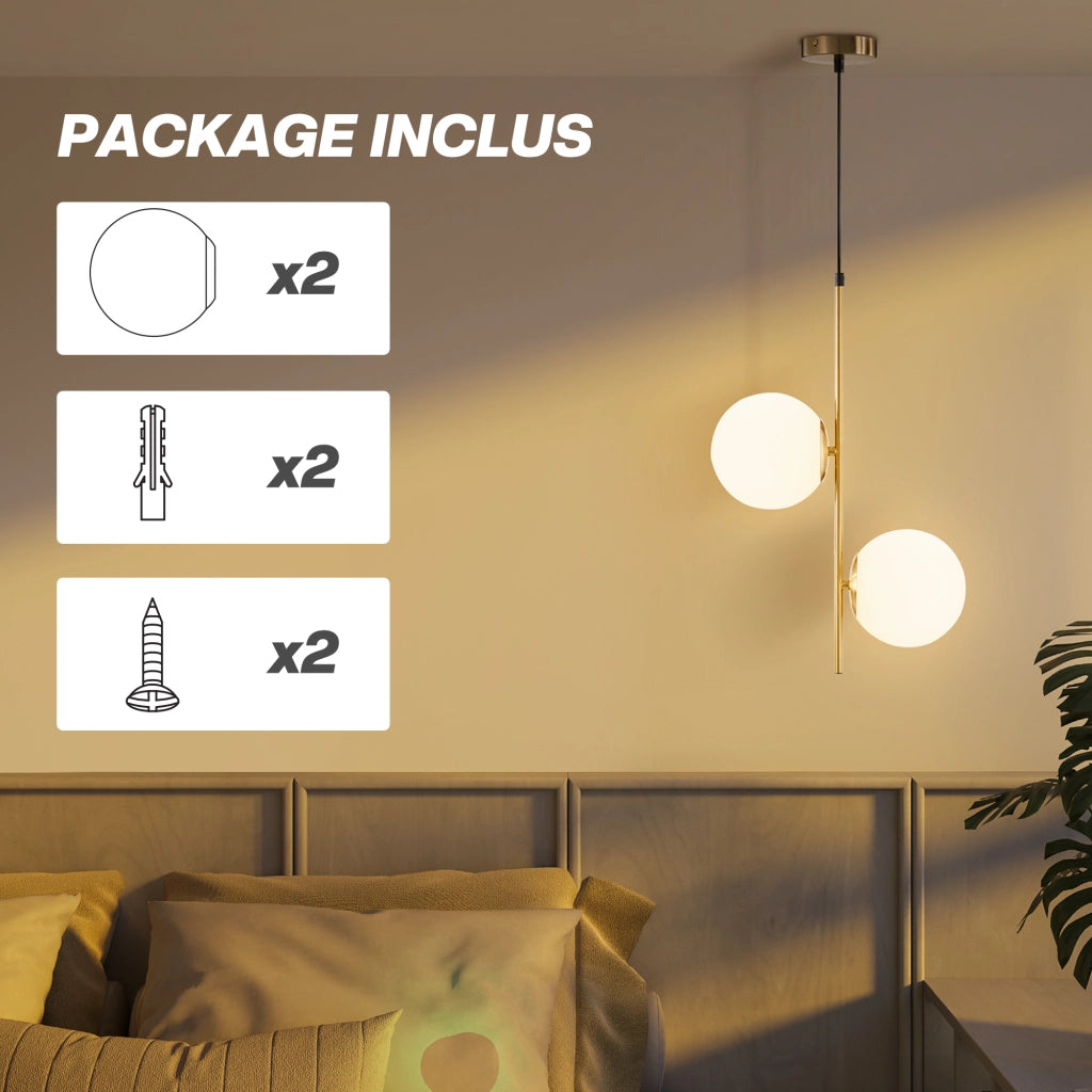 Lampadario a sospensione ¨C zephmum ¨C testa doppia regolabile, colore oro