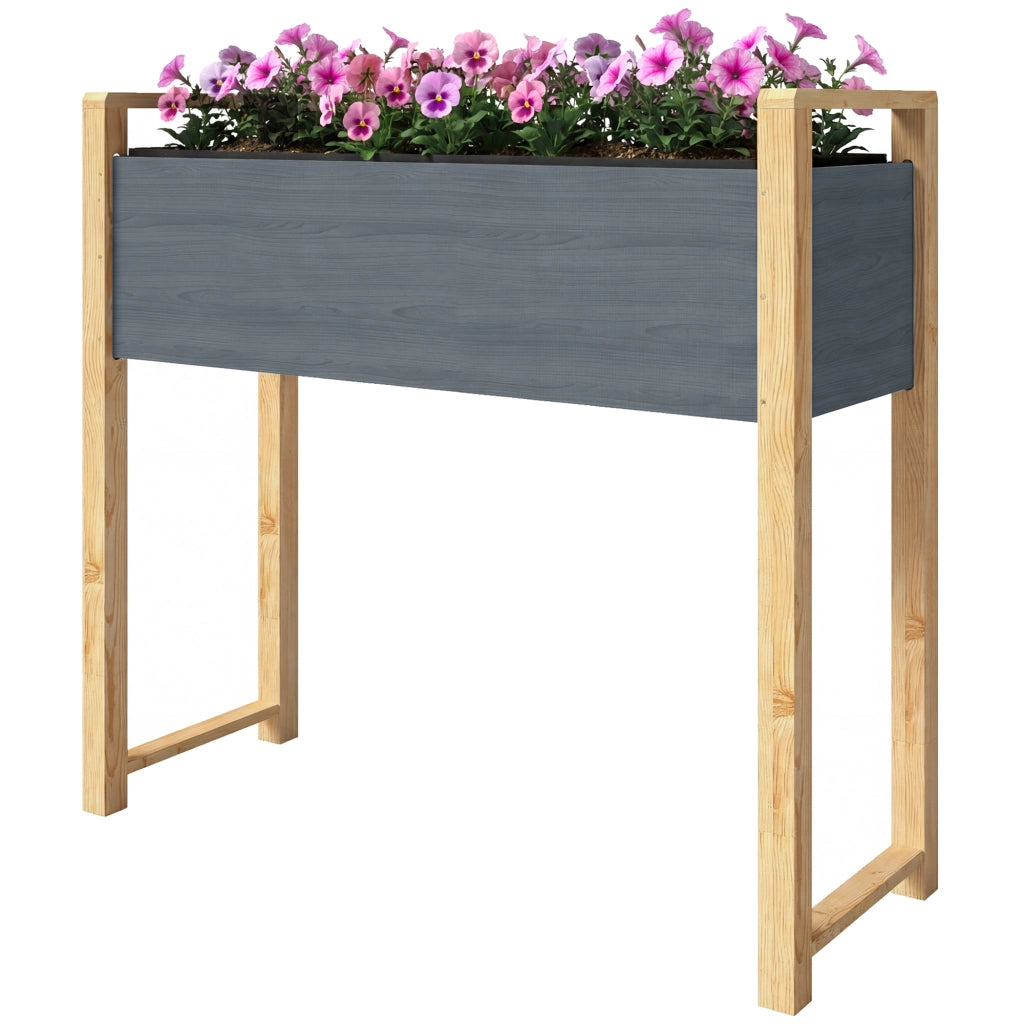 Letto da Giardino Rialzato con Telaio ¨C Minimal ¨C 98x37x90 cm, Grigio
