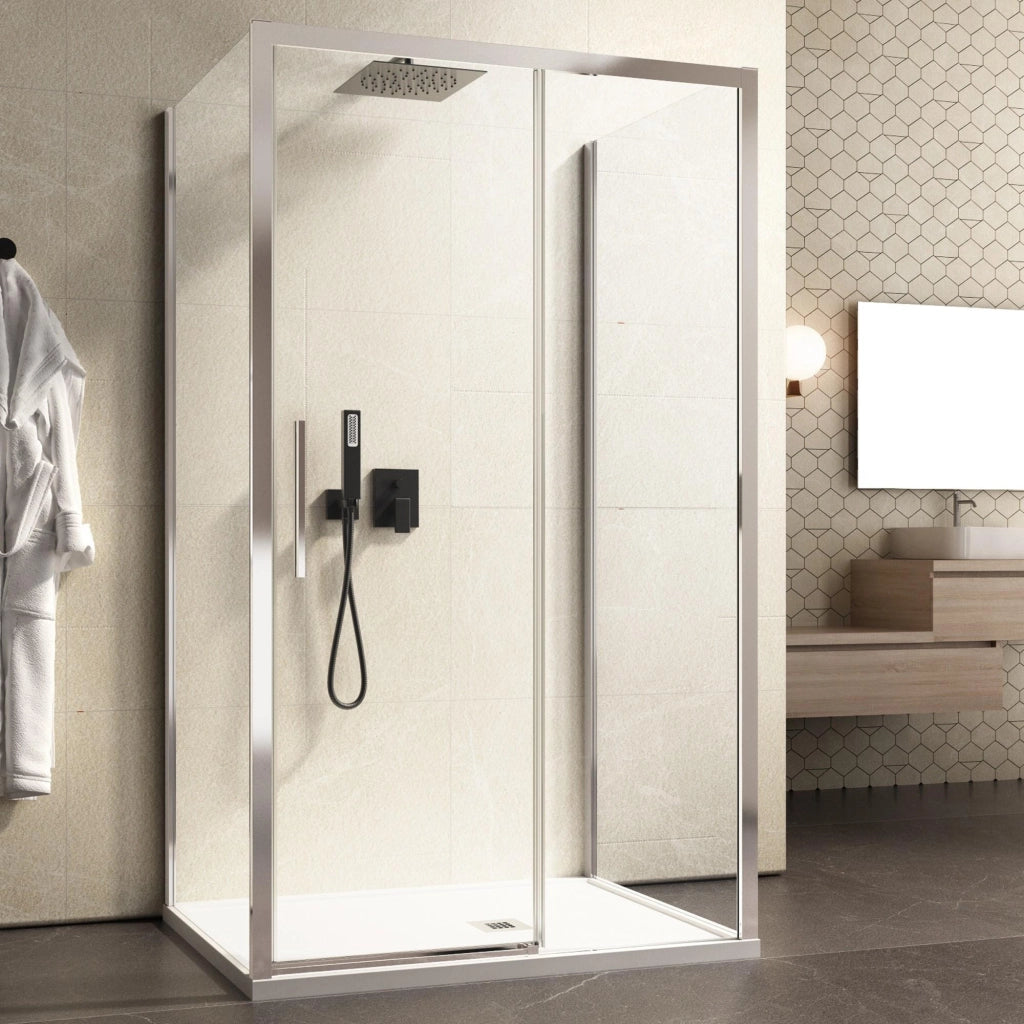 Box Doccia 3 Lati 70x120x70 cm 1 anta Scorrevoe in Cristallo trasparente 6mm H195 Bonussi eliane