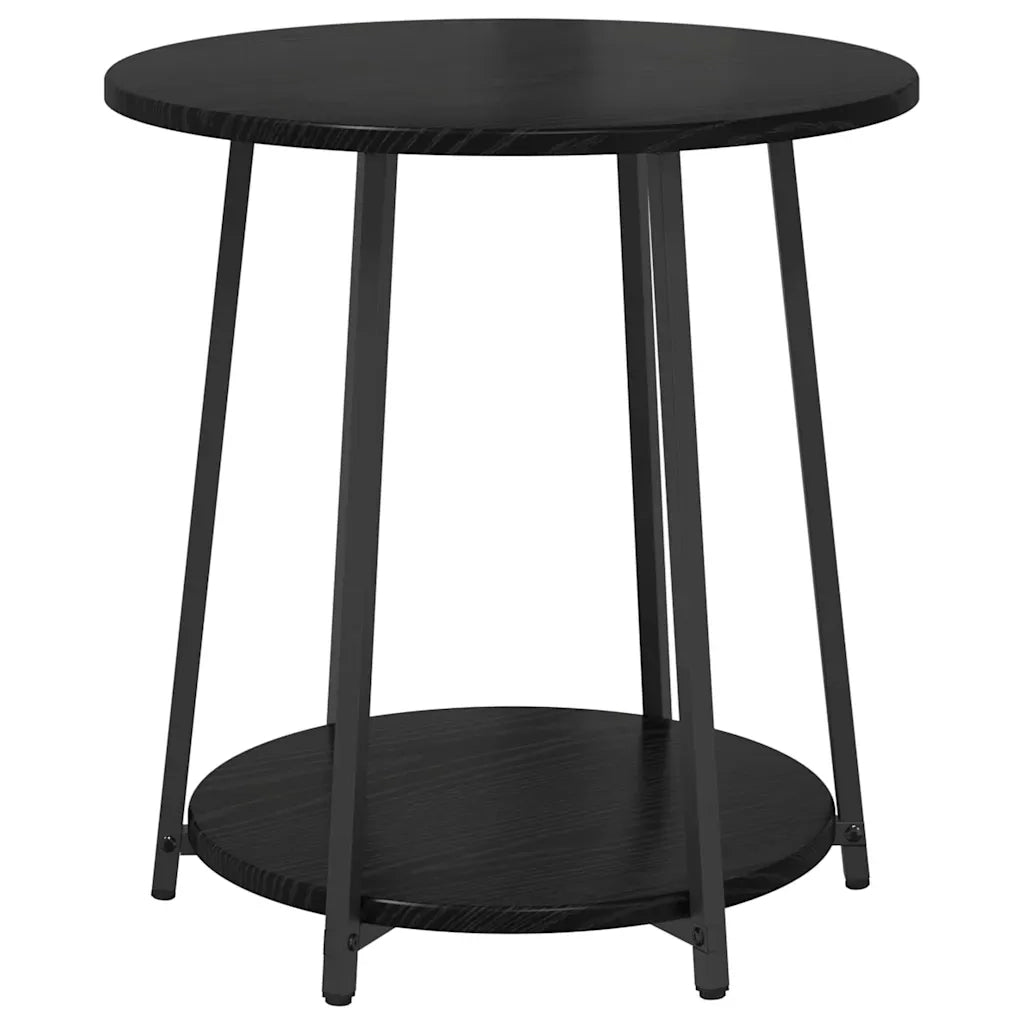 Set tavolini con lo scaffale 2 pz | Tavolo laterale Rovere Nero