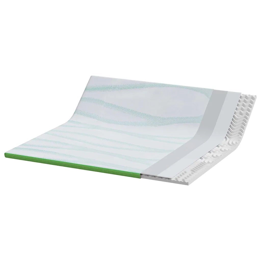 Topper per materasso Bianco e Verde 180 x 200 cm 4106163