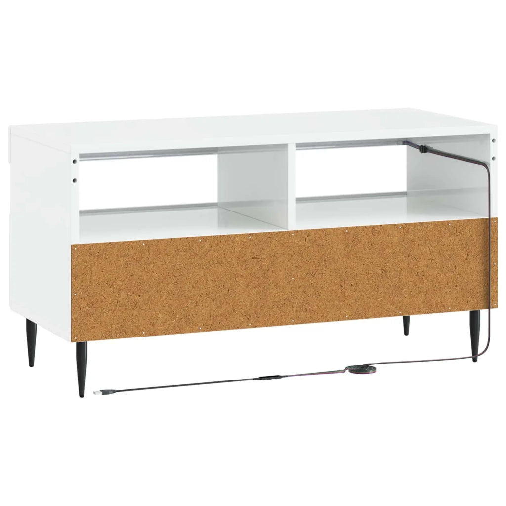 Mobile TV LED Bianco Lucido Legno ingegnerizzato 896999