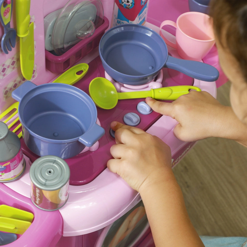 Cucina Giocattolo per Bambini con Accessori ¨C Minimal ¨C Rosa 51x21x60 cm