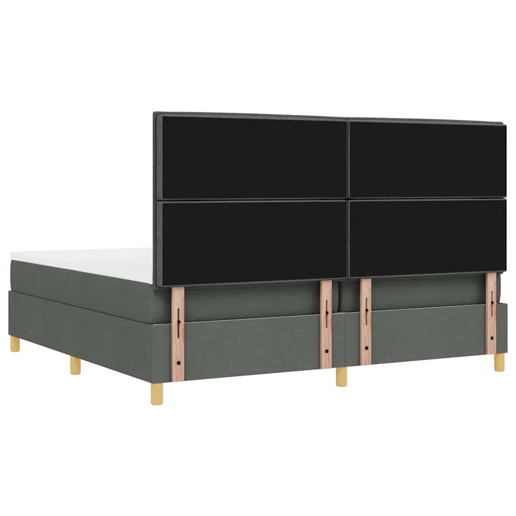 Letto a Sorgente LED Grigio scuro 200 x 200 cm Tessuto 3343048