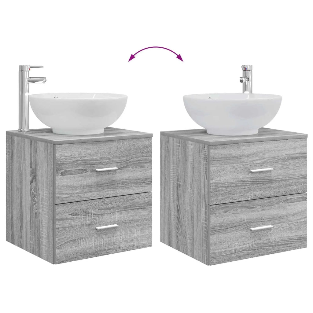 Mobile Lavabo da Parete Sonoma grigio 49,5 x 44,5 x 66,5 cm 890307