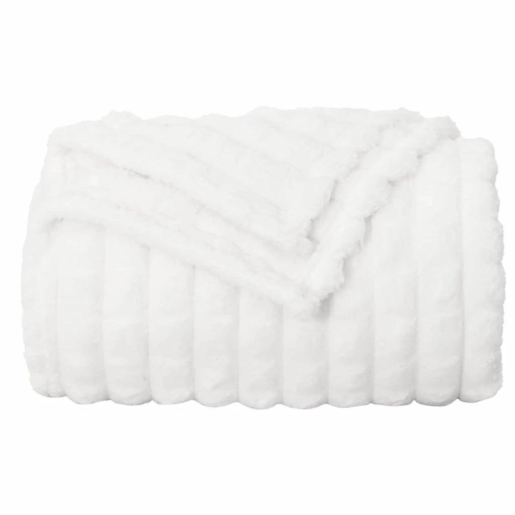 Coperte da Pile 6 pcs Bianco 240 x 220 cm Panno