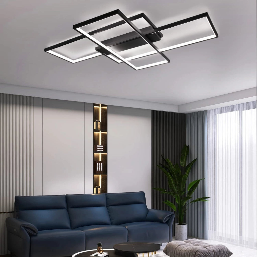 ZMH Lampada da soffitto LED moderna geometrica rettangolare 100cm per soggiorno camera