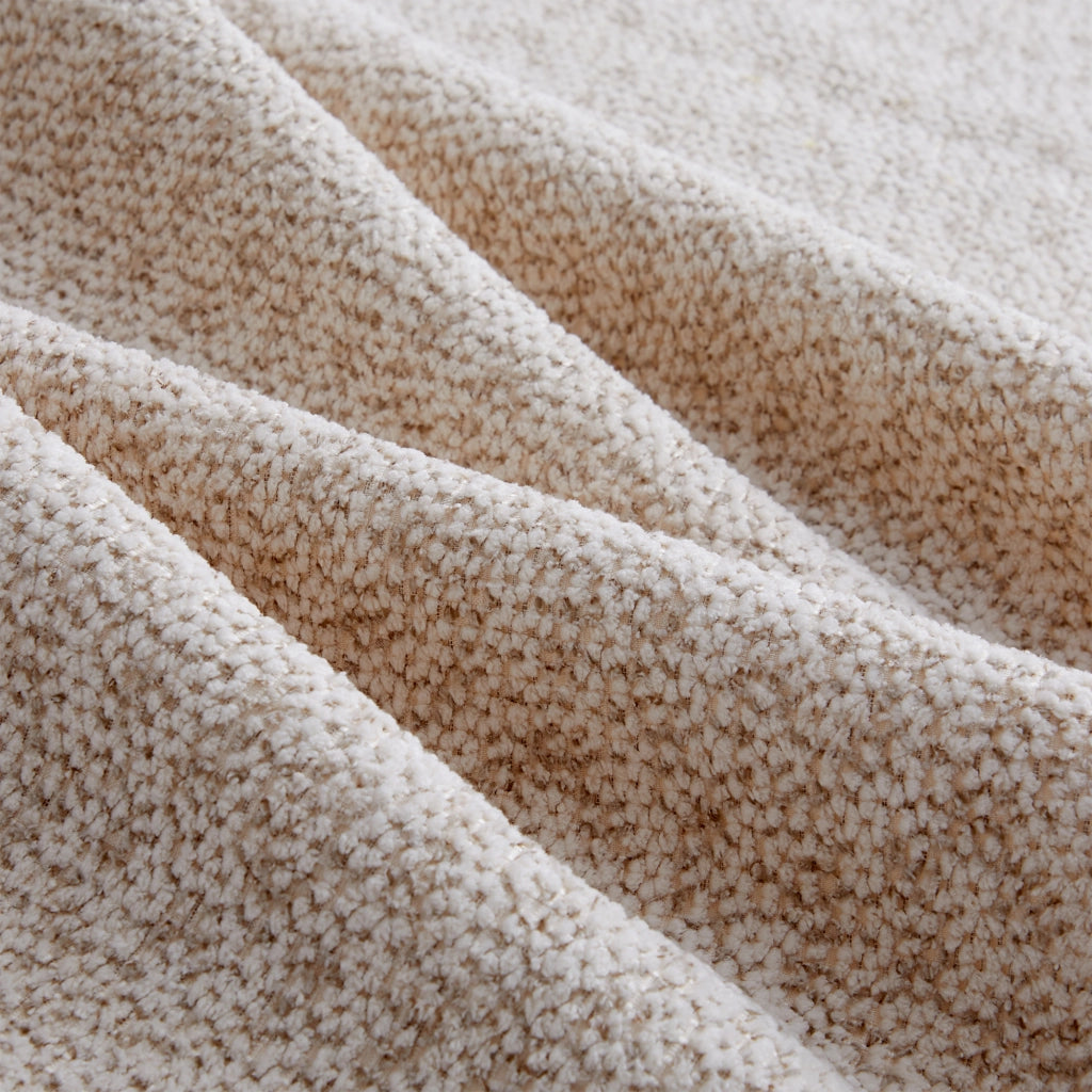 Divano Modulare 2 Posti con 2 Ottoman ¨C MINIMAL ¨C Tessuto Morbido Beige, Senza Braccioli