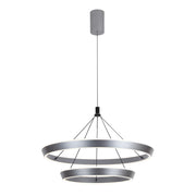 Sospensione Italux Ottana anelli LED 60W grigia 60cm