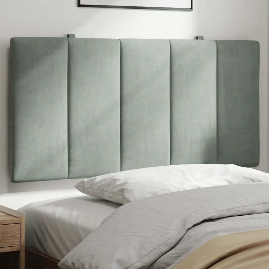 Cuscino Testiera-Cuscino per Testiera Hanko Grigio Chiaro 100 cm in Velluto
