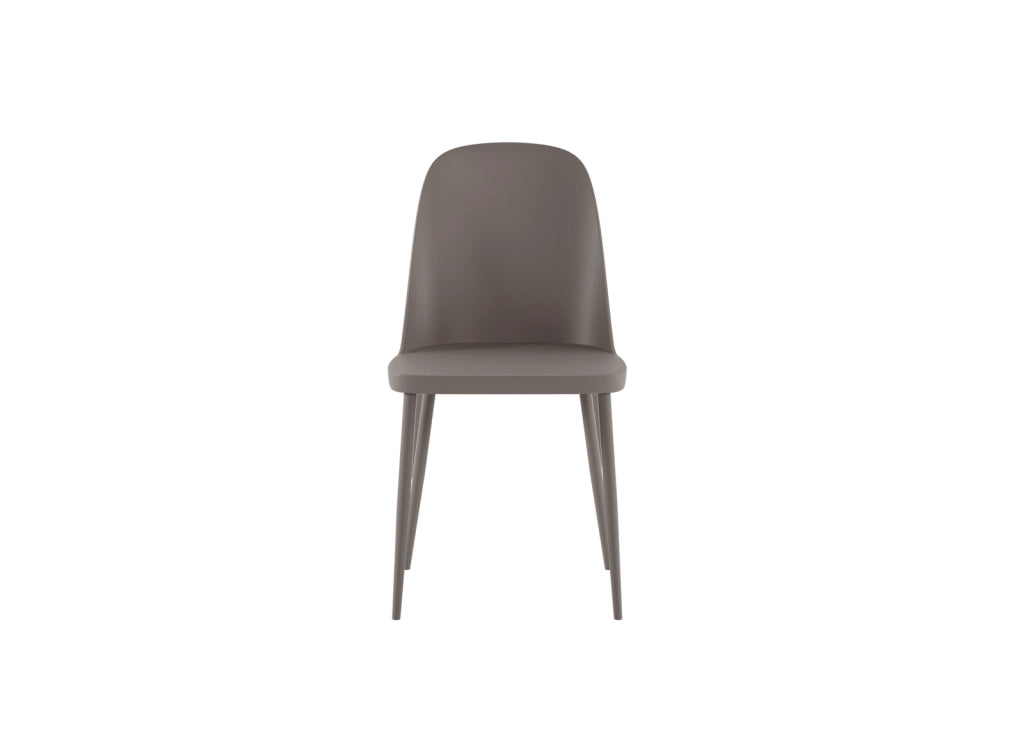 Sedia Tamara in Polipropilene Visone con Struttura in Metallo in Tinta - Design Moderno Ergonomico per Ambienti - Set da 4
